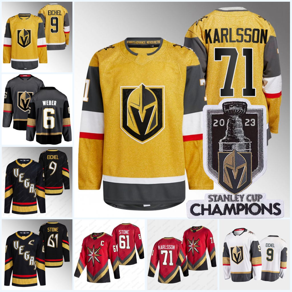 

Vegas 2023 Stanley Cup Champions Jersey #71 William Karlsson Mark Stone 81 Jonathan Marchessault 9 Eichel Mayo Pietrangelo Stephenson Nicolas Golden Kolesar K night, Black