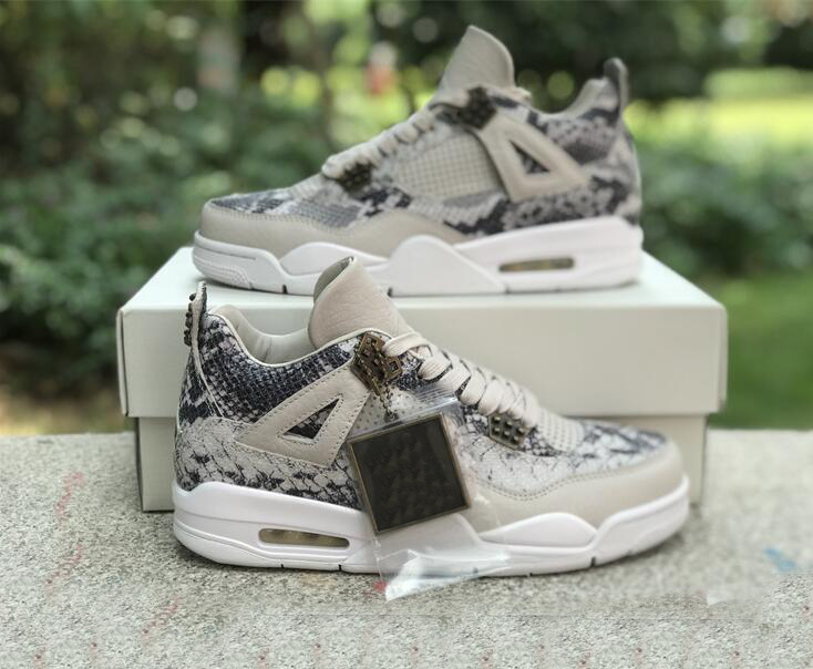 

Authentic Qualit 4 Snakeskin mens Basketball Shoes Premium 4s Light Bone/White-Pure Platinum-Wolf Grey outdoor Sports Sneakers With Original Box 819139-030 size 7-13, Customize