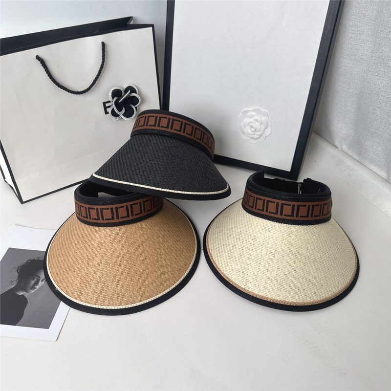 

Fashion Designer Visor Hats Summer Empty Top Cap Fashion Mens Sun Hat Sports Womens Golf Sport Cap Travel Beach Letter Baseball Caps