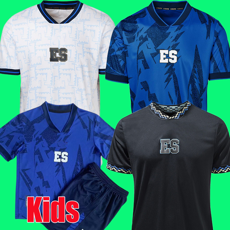 

2023 El Salvador Gold Cup Soccer Jerseys 23 24 Home Blue Away White National Team Soccer Shirt Short Sleeve Customized Football Uniform kids kit