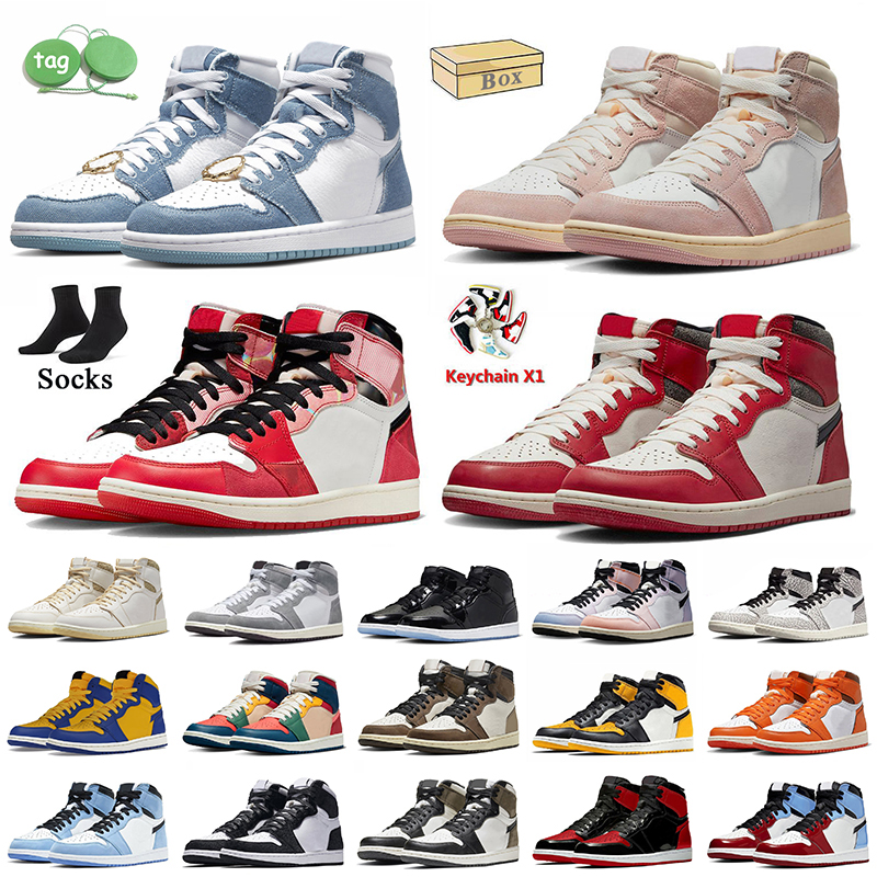 

With Box 1s Basketball Shoes Jumpman 1 Next Chapter Spider-Verse Washed Pink Heritage Denim Starfish Lost Found High OG Craft Sail Mens Trainers Women Sneakers, C21 starfish 36-47