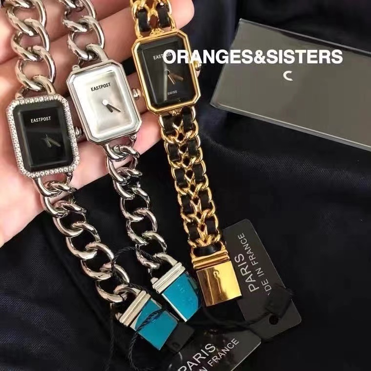 

classic elegant designer watch womens Automatic fashion simple Watches 30mm square Full Stainless steels Women gold silver color cute Wristwatches C782, Gold/black2