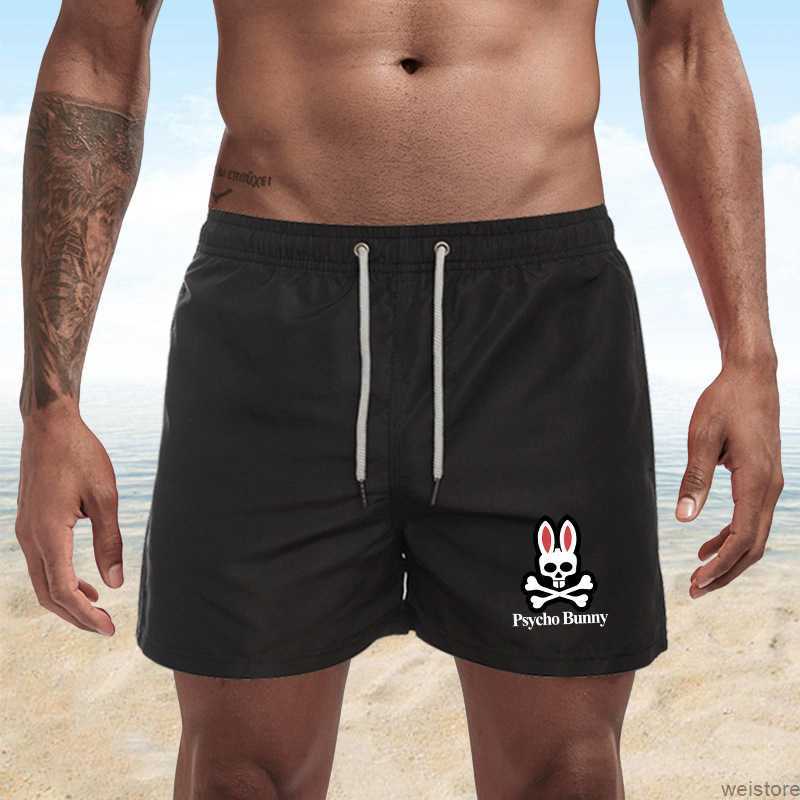 

Mens Shorts psycho bunny Beach Pants leather shorts Skull Rabbit pattern animal printed Surf Shorts Quick Dry European and American Fashion Style, 12 orange