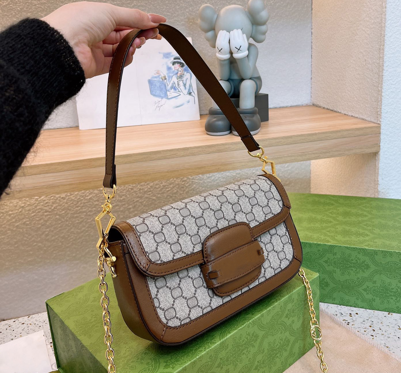 Designer sac fourre-tout luxe marmont sacs à main femmes chaînes sacs à bandoulière pochette en cuir de qualité supérieure sous les bras Horsebit