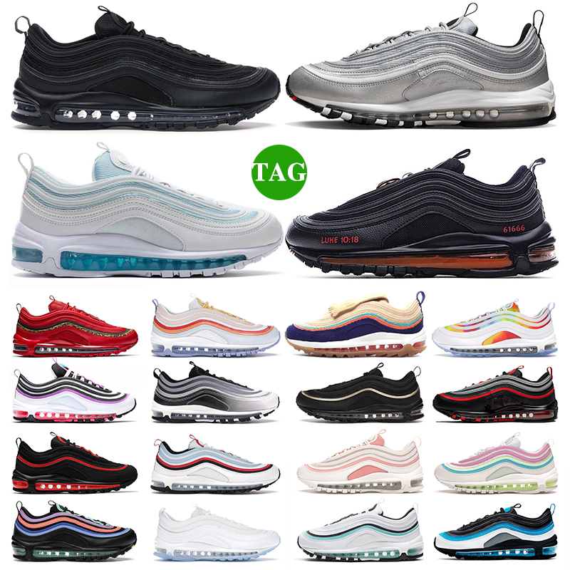 

Mens Running Shoes sports runner 97 Triple white Black Silver Bullet Laser Blue Halloween Woven The Future South Beach Persian Violet men women Sneakers, 26