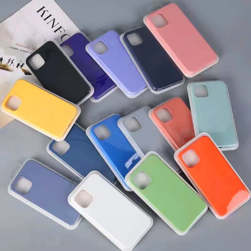 

Luxury Design Liquid Silicone Phone Cases For iPhone 13 Pro Max 14 14Plus 12 Mini 11 Xs Xr X Senior Original Lining fluff Shockproof Dirtproof Shell with Retail package, Leave color num.