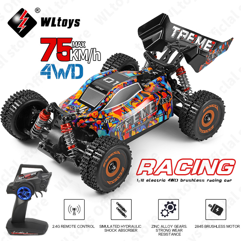 

2023 WLtoys 184016 75KM/H 2.4G RC Car Brushless 4WD Electric High Speed Off-Road Remote Control Drift Toys for Children Racing