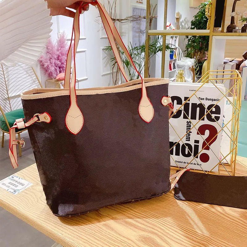 2pcs brands Women bags Luxurys Handbags Ladies Designer Composite Bags Lady Clutch Bag Shoulder Tote Female Purse Wallet Handbag MM Size