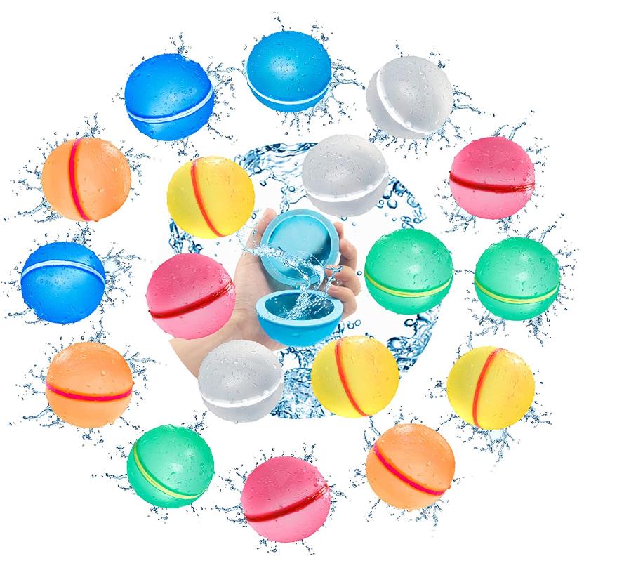 

Reusable Water Bomb Balloons Silicone Water Fun Splash Ball Self-Sealing for Outdoor Activities Pool Games Toy Summer Party Supplies Candy Colors