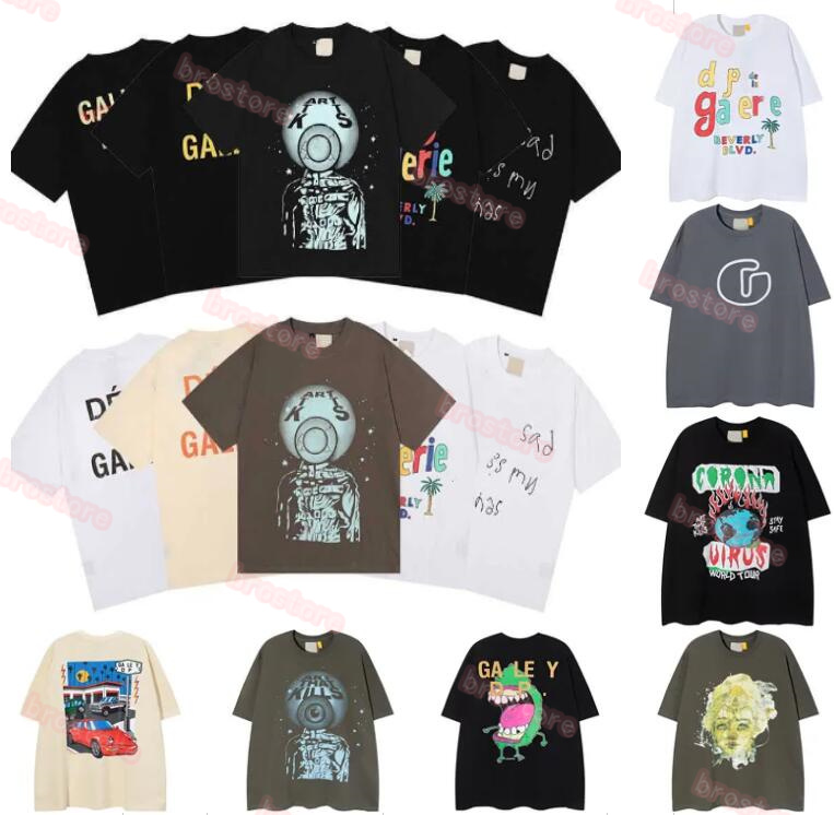 

2023 Women&Men's T-shirts Designer Galleries Depts Shirt Alphabet Print Trendy Trend Basic Casual Fashion Loose Short T-shirt Half Sleeve TeeS Green White And Pink, A1111