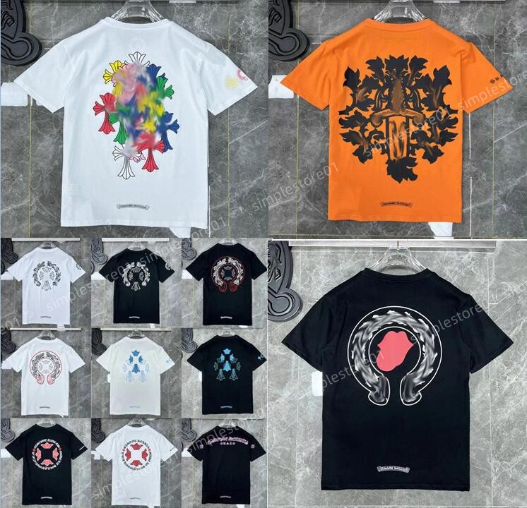 

Designer Mens Womens T Shirts Summer Loose Horseshoe Cross Print Brand Ch Print Letters Clothing T-Shirt Classic Luxurys Tee Casual Pure Cotton Woman Top Short Sleeve, Cus35