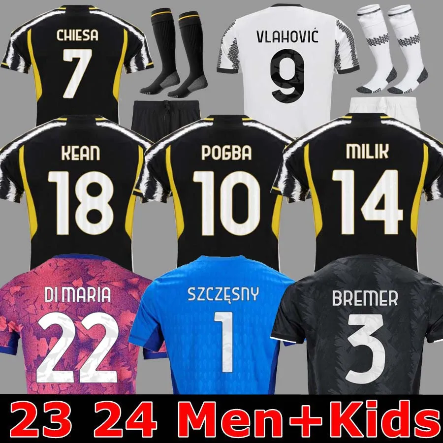 

fans player soccer jerseys 2023 2024 home away MILIK DI MARIA VLAHOVIC KEAN POGBA CHIESA McKENNIE LOCATELLI top jerseys 22 23 24 Kits men Kids unifor Juventus, 23/24 home aldult serie a