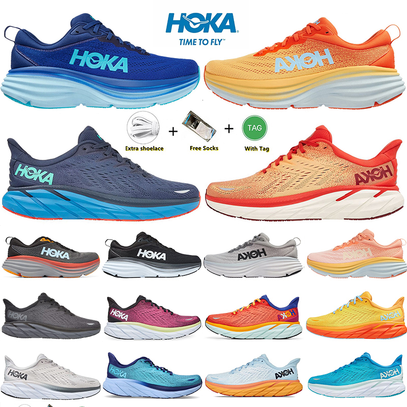 

Hoka Bondi 8 Running Shoes Hokas ONE ONE Clifton 8 Black White Shock Absorbing Road Bondi 8 Mens Womens Sneakers Climbing Runner Trainers Sneakers for Men and Women, Item#34