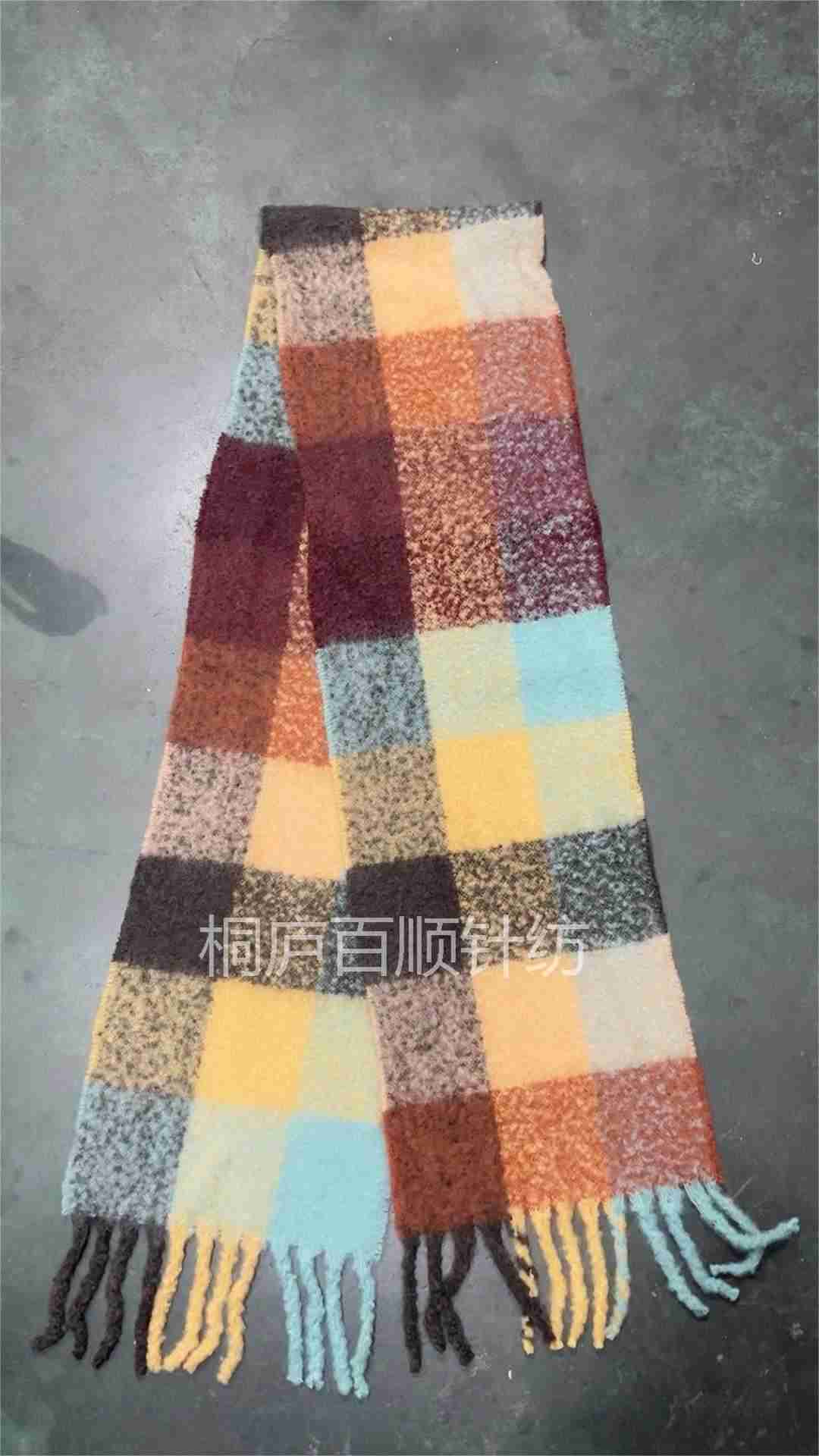 

Ac Scarves for Men and Wo in Autumn Winter Imitation Cashmere Coarse Whisker Wo Rainbow Plaid Mohair