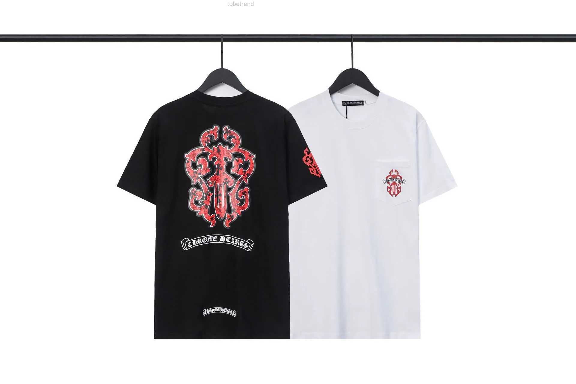 

CH Fashion clothing Designer Tees Luxury Casual Tshirt 2023ss Chromes Heart High Weight Croat Shadow Sword Cross Sanskrit Short Sleeve Men Women T-Shirt for sale, White