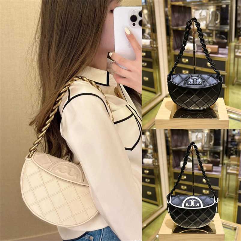 

Fashion Bags Torysburchs TBs Crossbody Bag Women's Bag Fleming Sheepskin Bag Shoulder Crossbody Chain Underarm Bagqq, Black and white