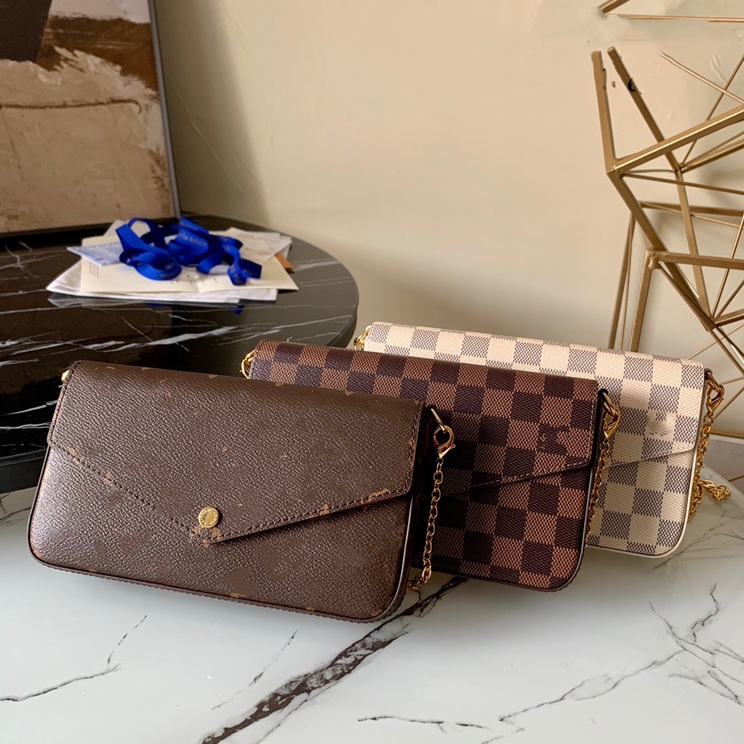 

2023 Genuine Leather Women Pochette Felicie Designer Crossbody Bag Womens Handbags Wallet Bag Shoulder Bags Shopping Tote Pruse Tassel Handbag, White