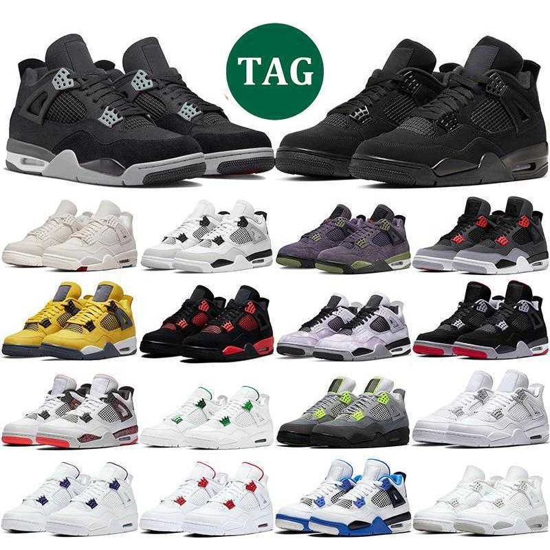 

4s 4 Basketball shoes University blue white oero shimmer Black Cat Lightning union noir Fire red bred Pure Money metallic purple green sneakers women trainers, 14