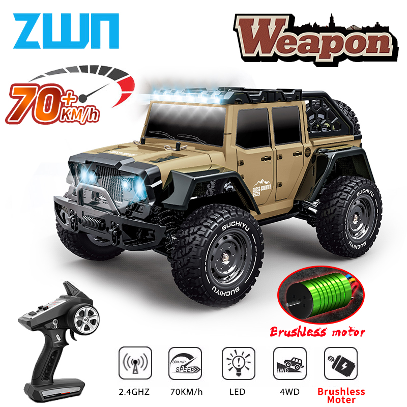 

ZWN 1:16 4x4 Off Road Rc Car 4WD Brushless Remote Control Truck 70KM/H Or 50km/h High Speed Drift Cars vs Wltoys 124016 Toys