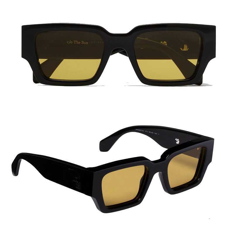 

OFF Sunglasses OW40014 fashion classic thick plate off black white square frame men glasses designer sunglassess with original box