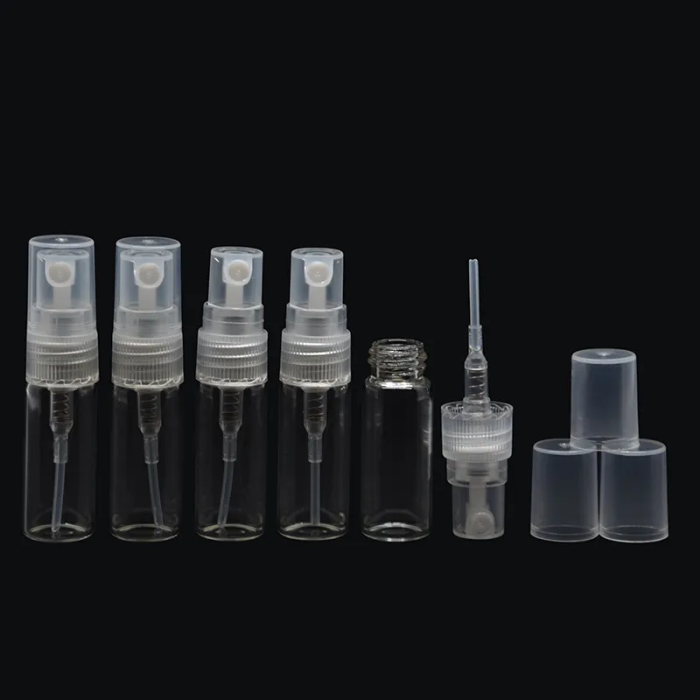 2ml Glass Glass Perfume Bottles with Mist Atomizer Clear Parfum Bottles 2 ml For Spray Scent Pump Container Wholesale Free DHL