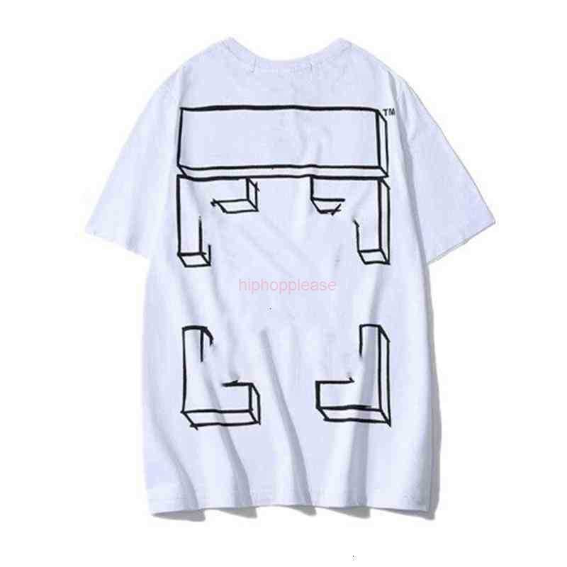 

OFFs Men T shirts Summer Fashion White Short Sleeve Arrow Women Lovers T-shirt Print Letter x the Back NFX2