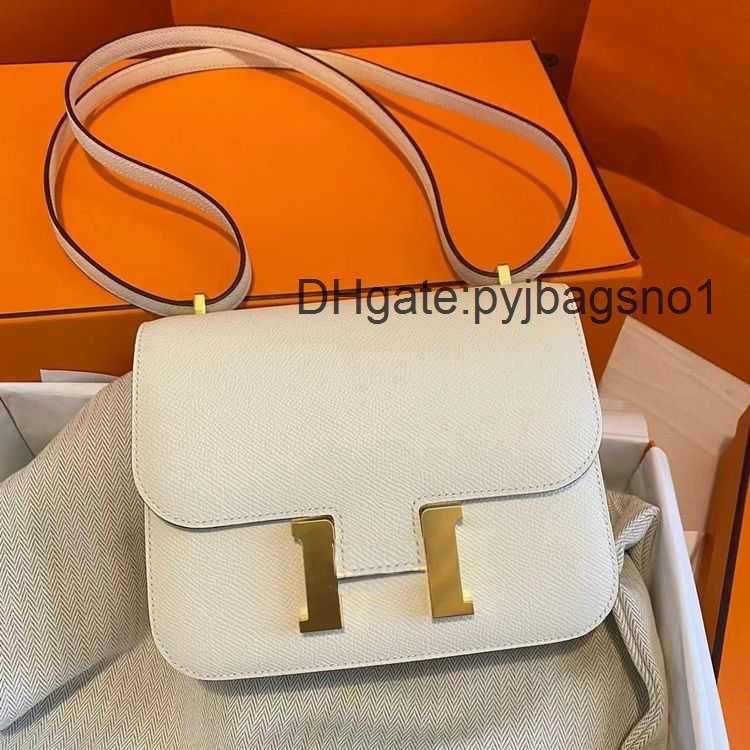 

Designer Her Max Constances Shoulder Clutch Flap Bags Women's Premium Tofu Bag Box Bag Large Capacity One Shoulder Crossbody Bag H Button Bag, White trumpet