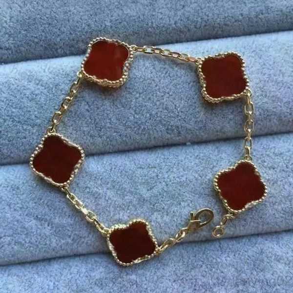 

Luxury Designer Bracelet 4/Four Leaf Clover Charm Bracelets Elegant Fashion Gold Agate Shell of Pearl Women Girls Holiday Birthday Party Gifts-A-A 3GPJN