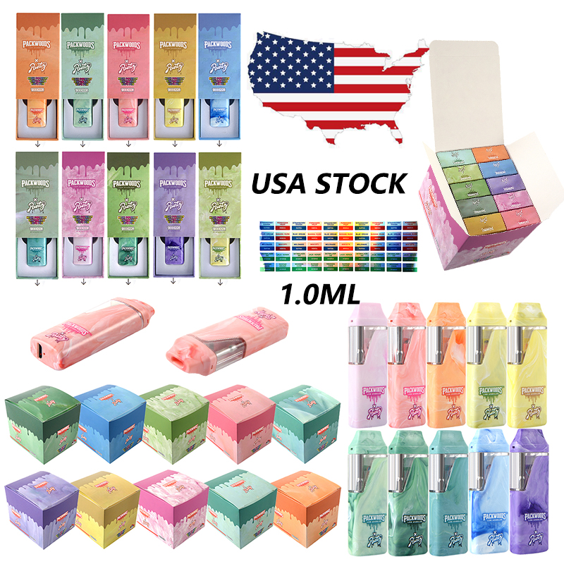 

Packwoods Runtz Marble Edition 1.0ml Rechargeable Disposable Vapes Pens E cigarettes empty Pod 380mah Vape Pens USA Local Warehouse Stock