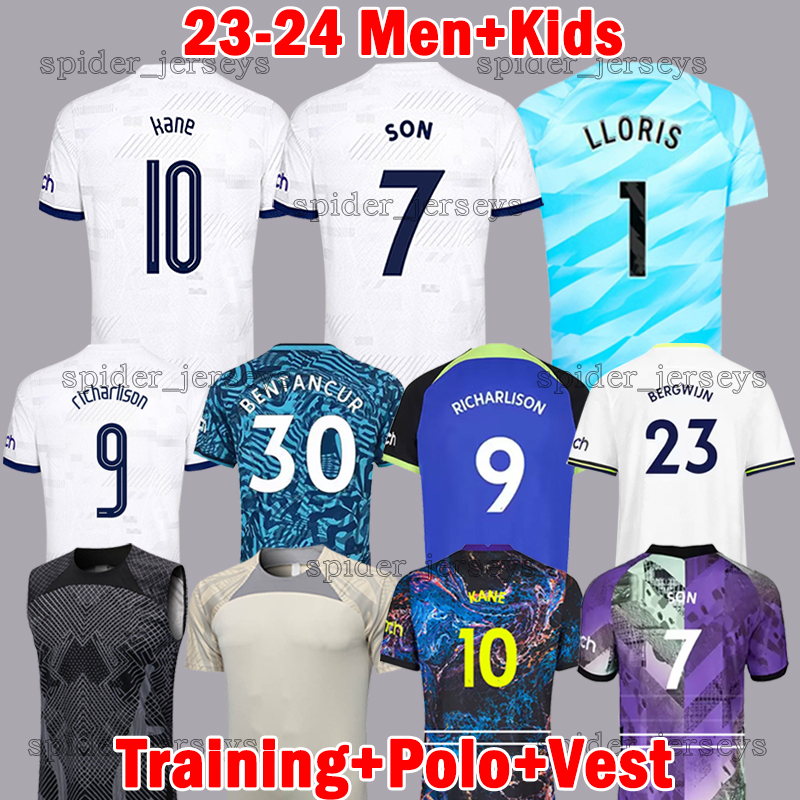

RICHARLISON Soccer Jerseys SON TOTTEN KANE 2023 2024 LUCAS HAM KULUSEVSKI HOJBJERG PERISIC LLORS ROMERO LUCAS DIER 22 23 kids kits sets football shirts training Vest, 22-23 third ucl-patch