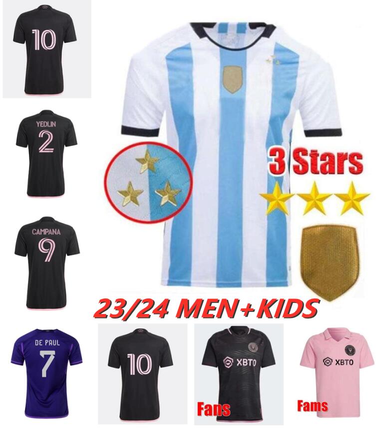 

3 star soccer Jerseys final Fan player 2023 2024 ENZO MARTINEZ ALVAREZ DI MARIA MESS1S kids kit Men football shirt TAGLIAFICO MARADONA Inter Miami, 22/23