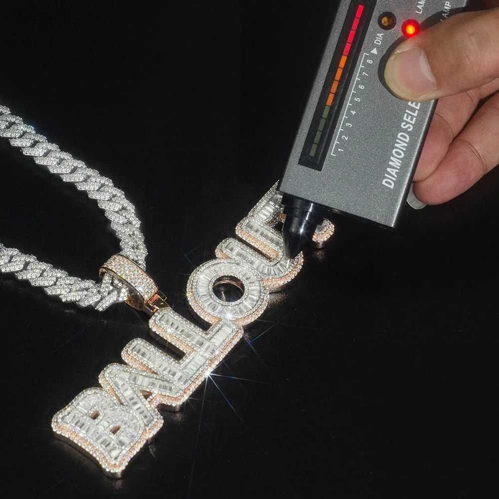 

Wholesale Full Vvs Moissanite Design Custom Iced Out Letter Name Pendant Bling 925 Sterling Silver Diamond Hip Hop Jewelry