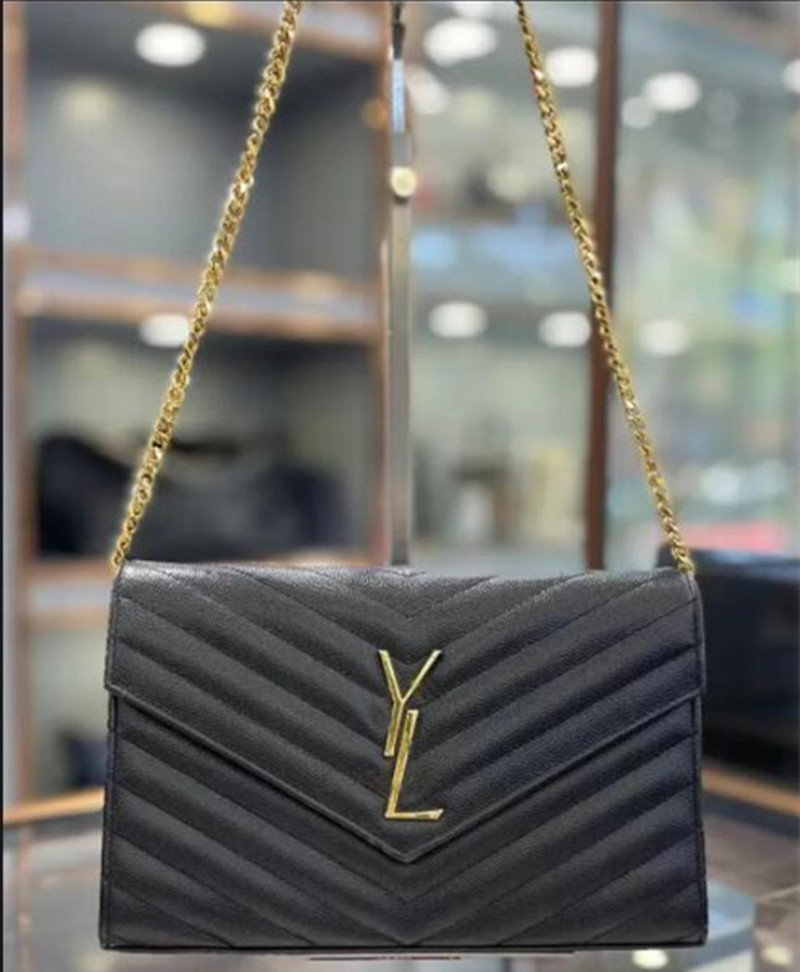 

2023 Luxury Shoulder Bag Designer Smooth Leather Fashion Classic Wallet Square Women's Travel Handbags Brand Metal Sign Shoulder Clutch Bags Fashion Crossbody Bag, Color f