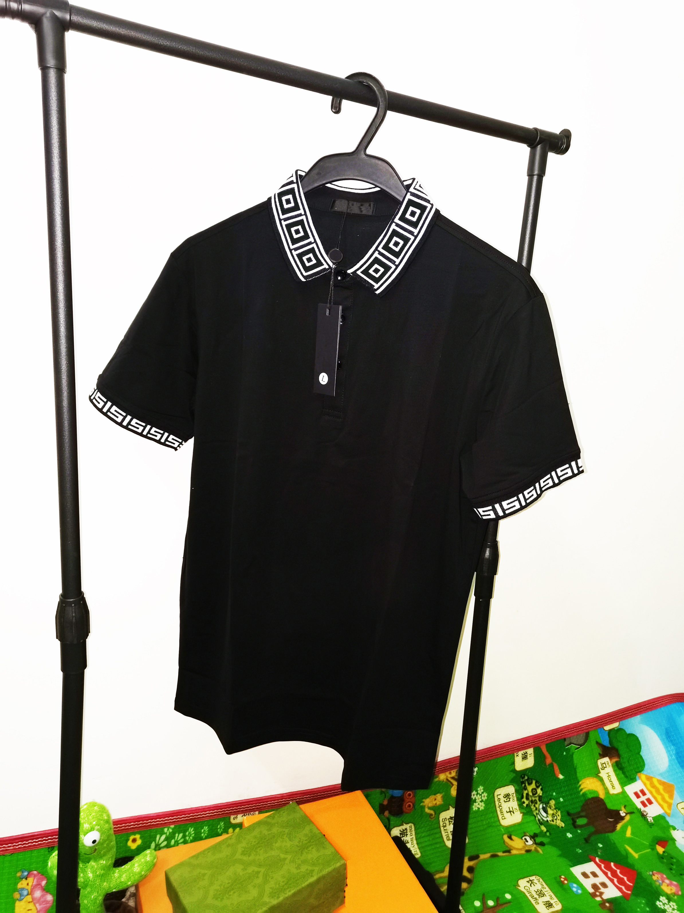 

2020 Luxury Europe Paris Patchwork Men's T-shirt Fashion Men's Designer T-shirt Casual Men's Clothing Meduse Cotton Tea Luxury Polo