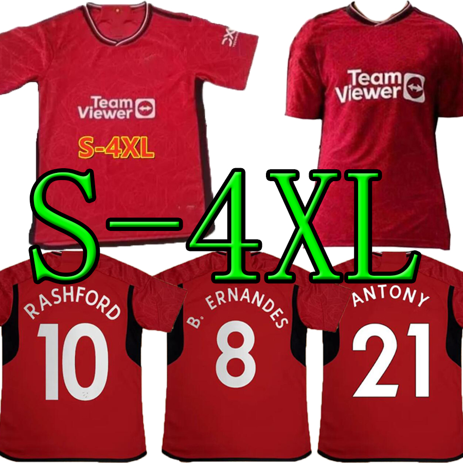 

23/24 SANCHO soccer jerseys Antony Martinez RASHFORD Casemiro 2023 Training 2024 UTDs MARTIAL B. FERNANDES MANCHESTERS football shirt, Red