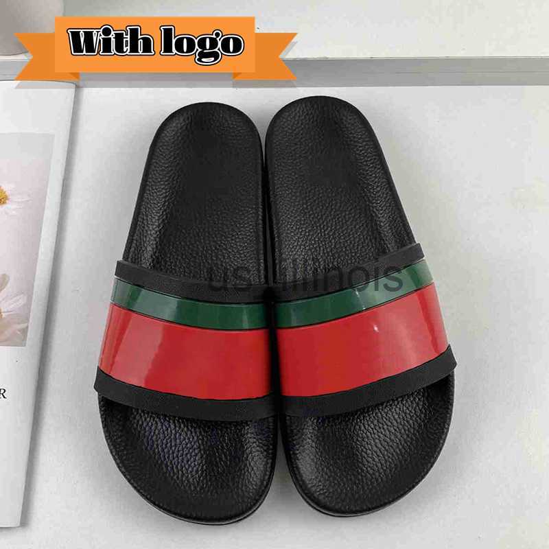 

Slippers Designer slippers beach Men Women slides with Dust Bag card Shoes black floral Strberry print web rubber slide sandals green flowers Sandal Summ J230614, 20