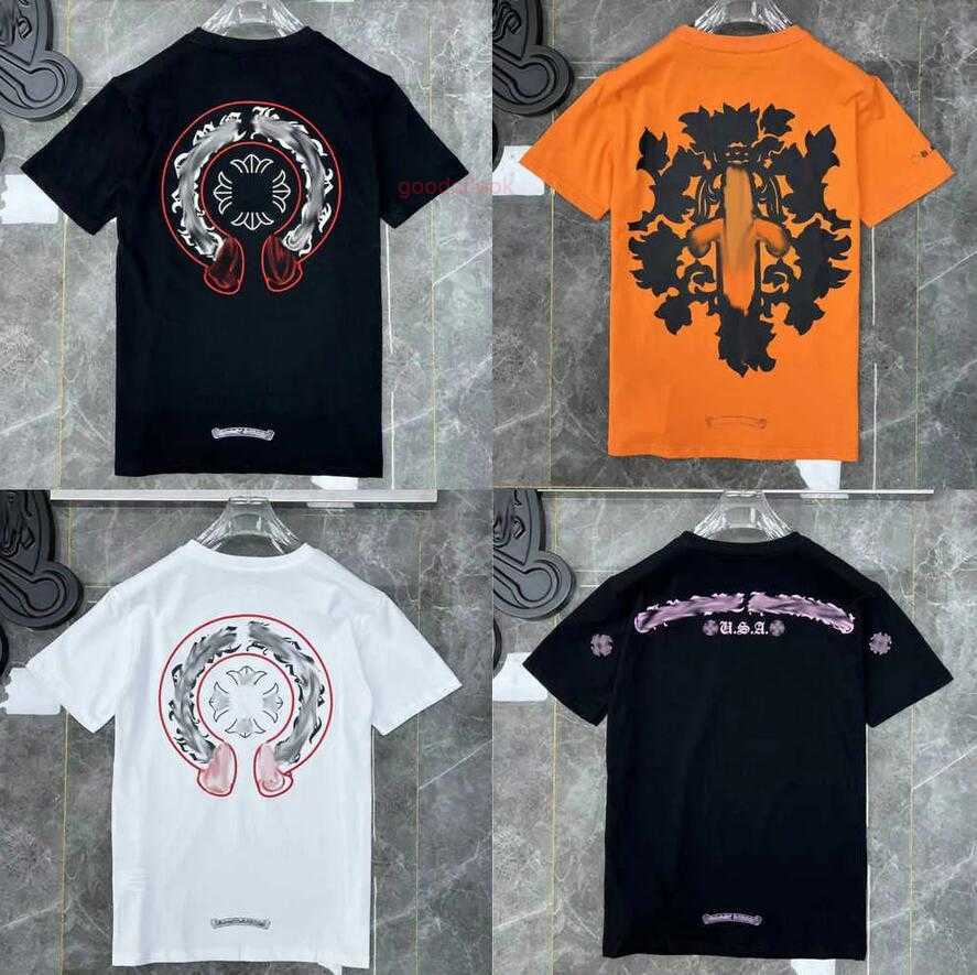 

2023Mens Classic t Shirt Heart Fashion Ch High Quality Brand Letter Sanskrit Cross Pattern Sweater T-shirts Designers Chromes Pullover Tops Cotton Tshirts 1svj