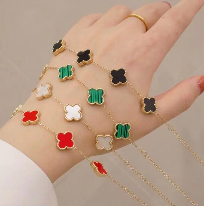

Fashion Chain Link Bracelet Four-leaf Clover Designer Jewelry 18K Gold Bracelet Titanium Valentine's Mother's Day Engagement Jewelry