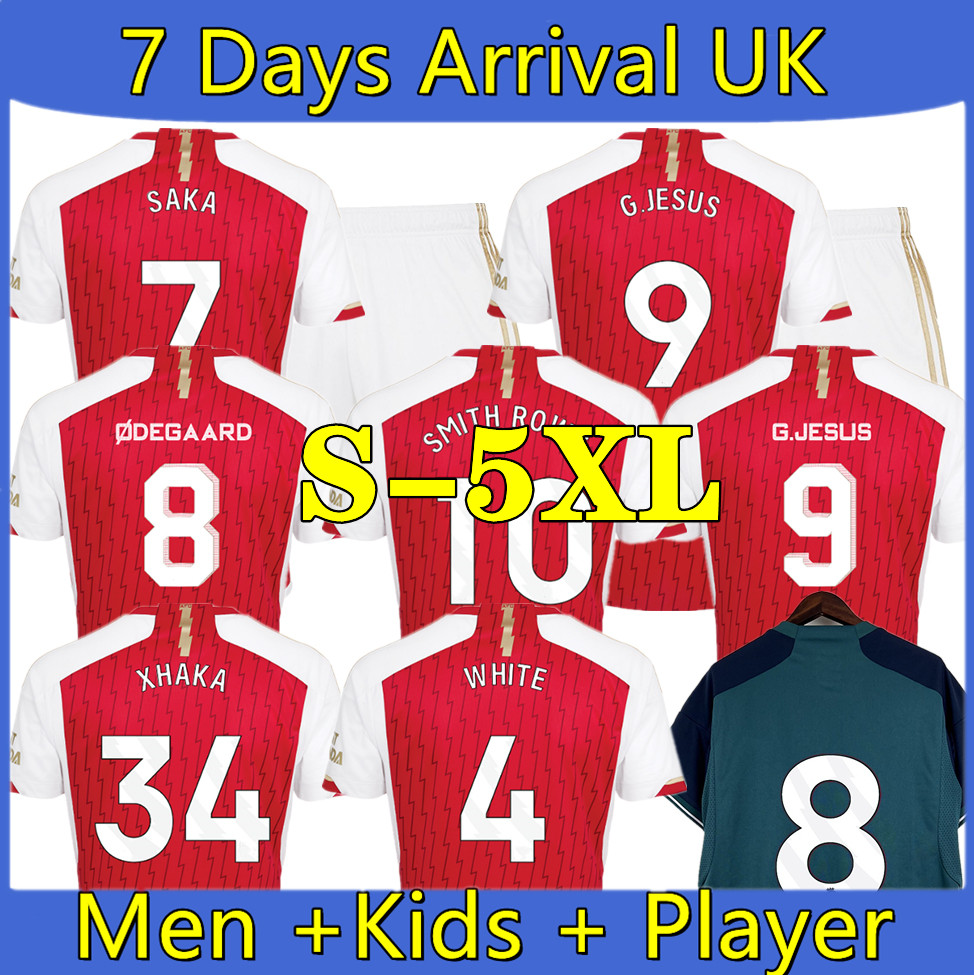 

23-24 Soccer Jerseys S -4XL SMITH ROWE SAKA G.JESUS Fans Player version ODEGAARD NKETIAH 2023 2024 football kits shirt Men Kids sets, 22/23 player-third