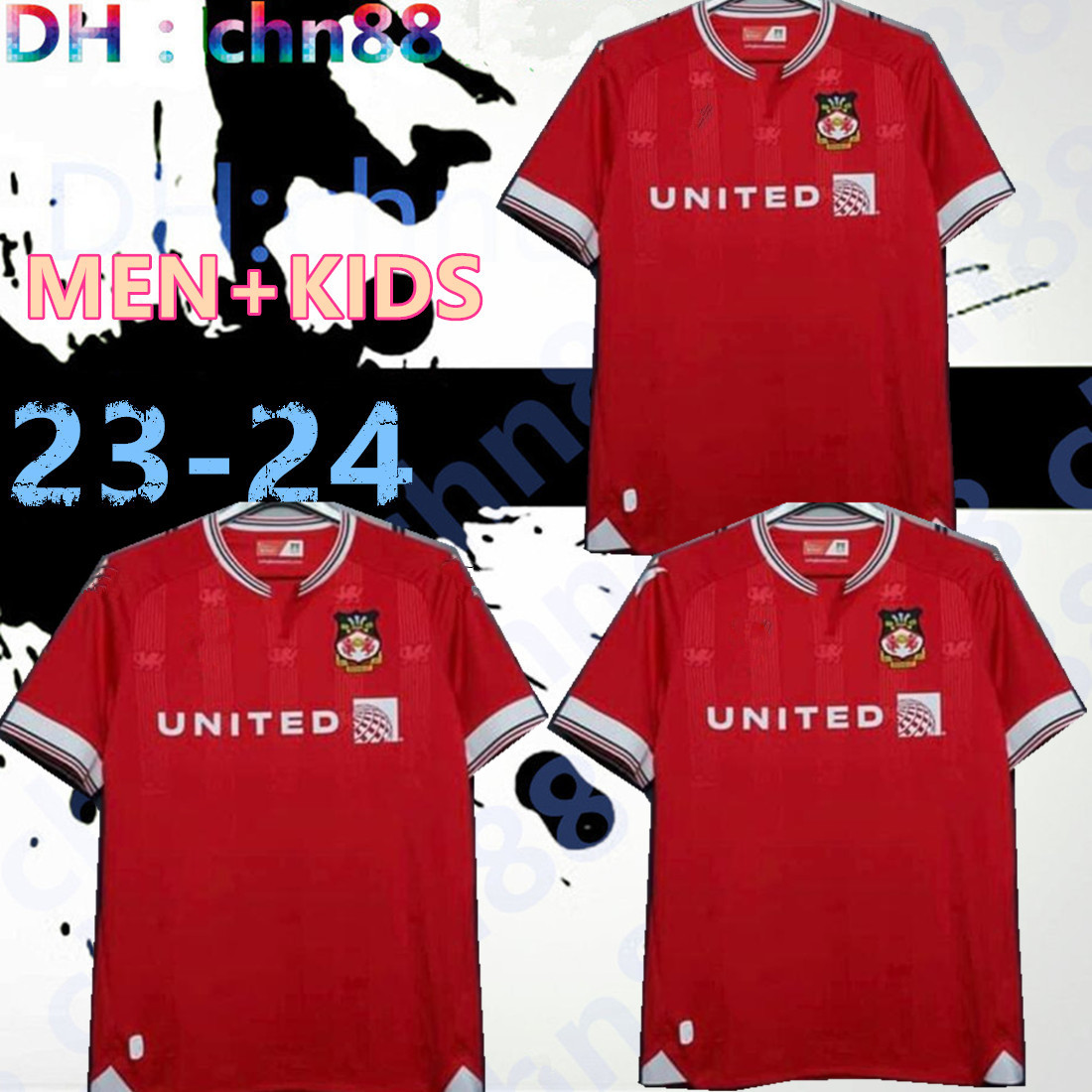 

23 24 Wrexham soccer jerseys 2023 2024 S. Boden F. Takyi P. Rutherford S. Wedgbury Daniel Allsopp Billy Ashcroft football shirt MEN KIDS kits, 23-24 home kids