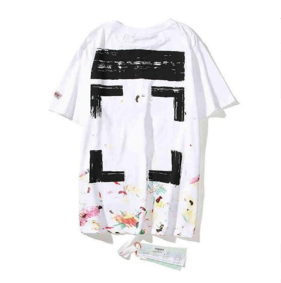 

2023 Off Men' T-shirts Offs White Irregular Arrow Summer Finger Loose Casual Short Sleeve T-shirt for Men and Women Printed Letter x on the Back Print Oversize Xy9g, Q1111