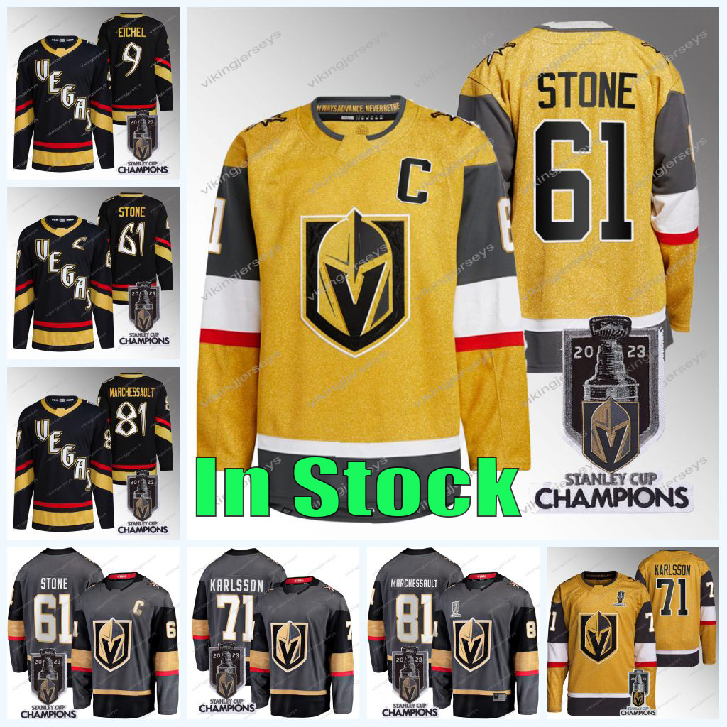 

Vegas Golden Knight Jersey Jack Eichel Mark Stone William Karlsson Jonathan Marchessault 2023 Stanley Cup Champions Jerseys In Stock, 71 william karlsson/golden