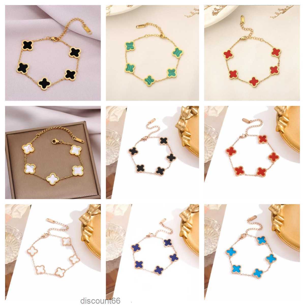 

Classic fashion charm bracelet Four-leaf Clover designer jewelry 18K gold bracelet for Valentine's Mother's Day Engagement Jewelry4QGX