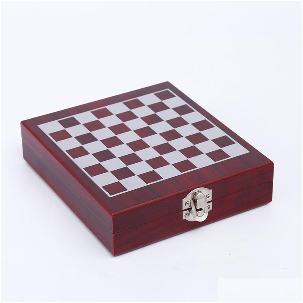 home visit pourer tin foil cutter with chess corkscrew vintage gift box cork game wine opener tool set wooden board accessory t200227