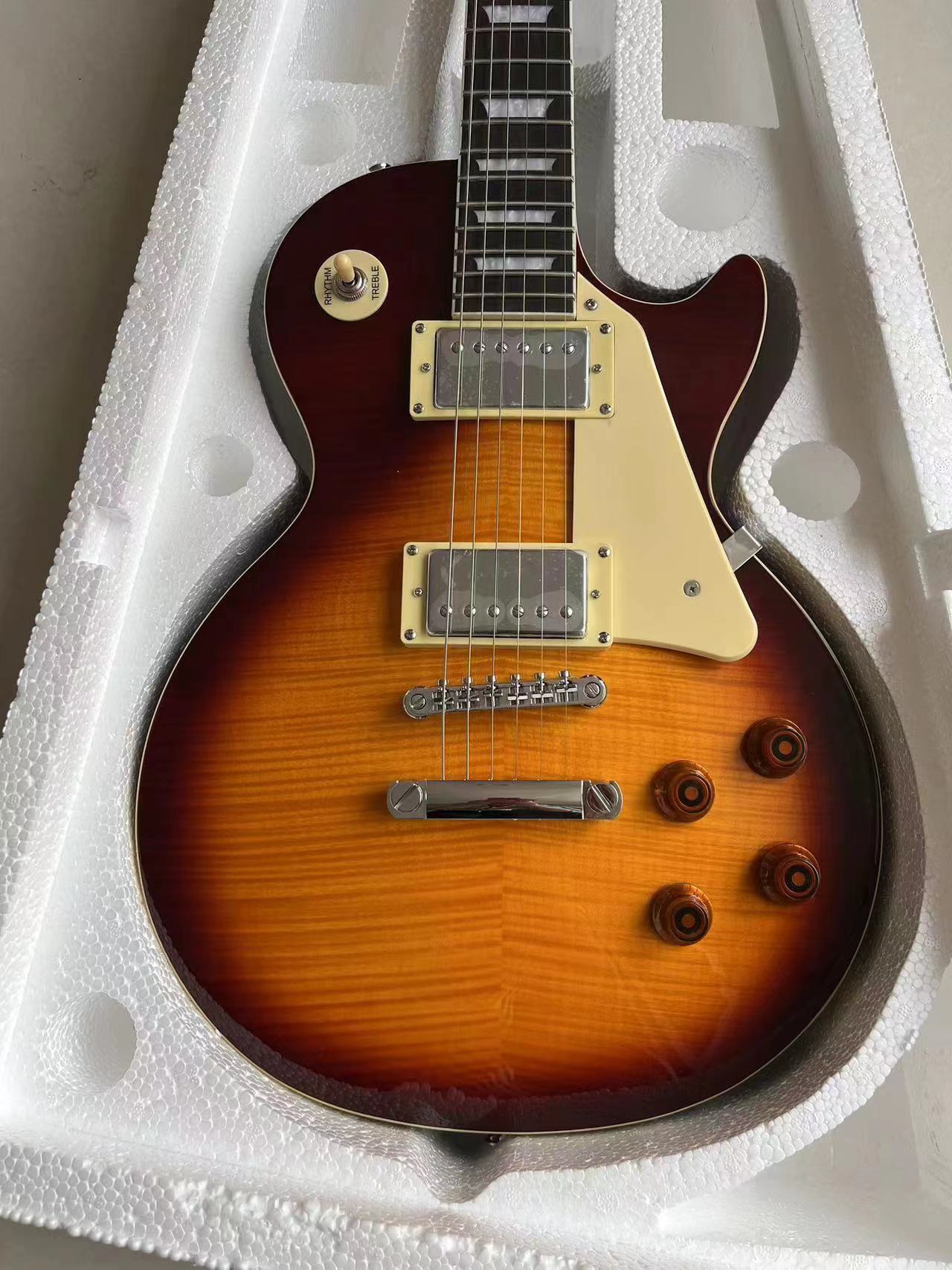 

Send in 3 days Flame Maple Top G Les Standard Brown LP Paul Electric Guitar in stock GVSAAQ