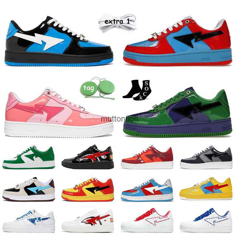 

Bapesta Shoes Bapestas Sk8 Sta Venoms Black Blue Color Camo Combo Pink Patent Leather JJJJound x Baped Women Mens Designer Sneakers Platform Sports Trainers, C42 blue 36-45