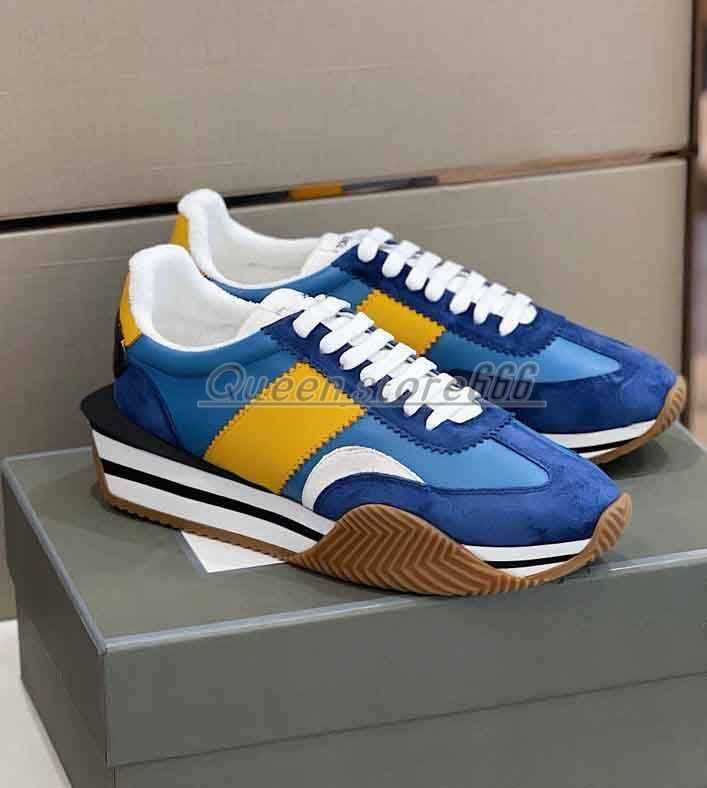 

Newst high Quality Men James Sneaker Shoes Side Stripe Skateboard Walking Chunky Rubber Sole Suede Nylon Leather Mesh Sports Discount Trainer