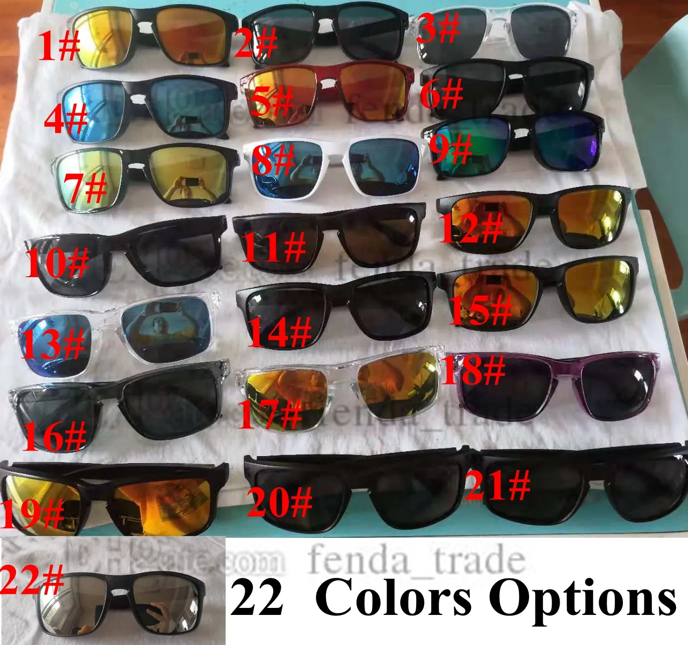

PROMOTION HOT Sunglasses Men Fashion Designer Square Mirror lens Sun Glasses Unisex Classic Style for Women UV400 Protection Lens 10PCS 22 colors