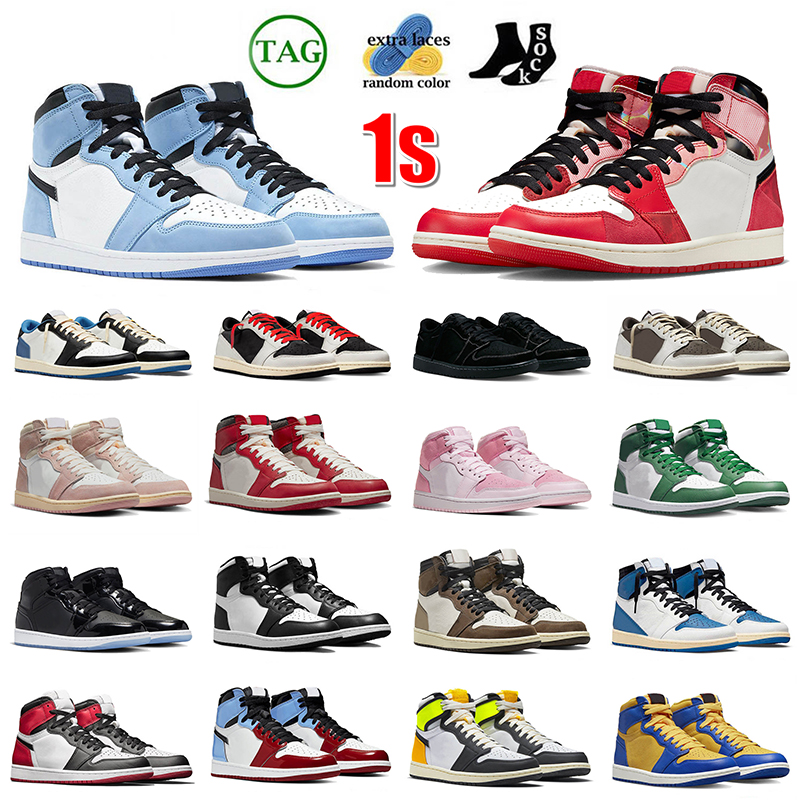 

2023 High Quality 1s OG Basketball Shoes Jumpman 1 For Mens Women University Blue Spider-Verse Fragment Black Phantom Fearless Gorge Green Sneakers Trainers EUR 36-47, 27