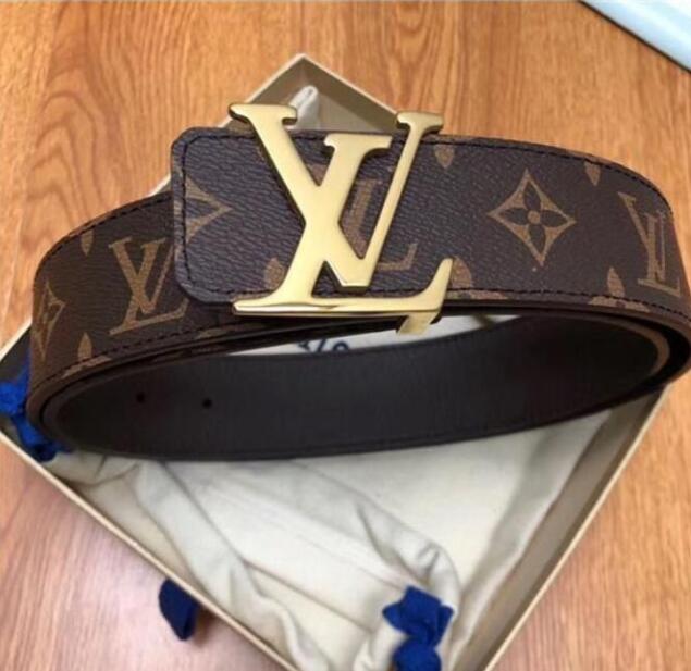 

Designer Belt Men Women Luxury Belts Big gold buckle genuine leather Fashion Belts Classical Strap Width Black Louis Vuitton LV louise vutton viuton With Box, High quality belt+box